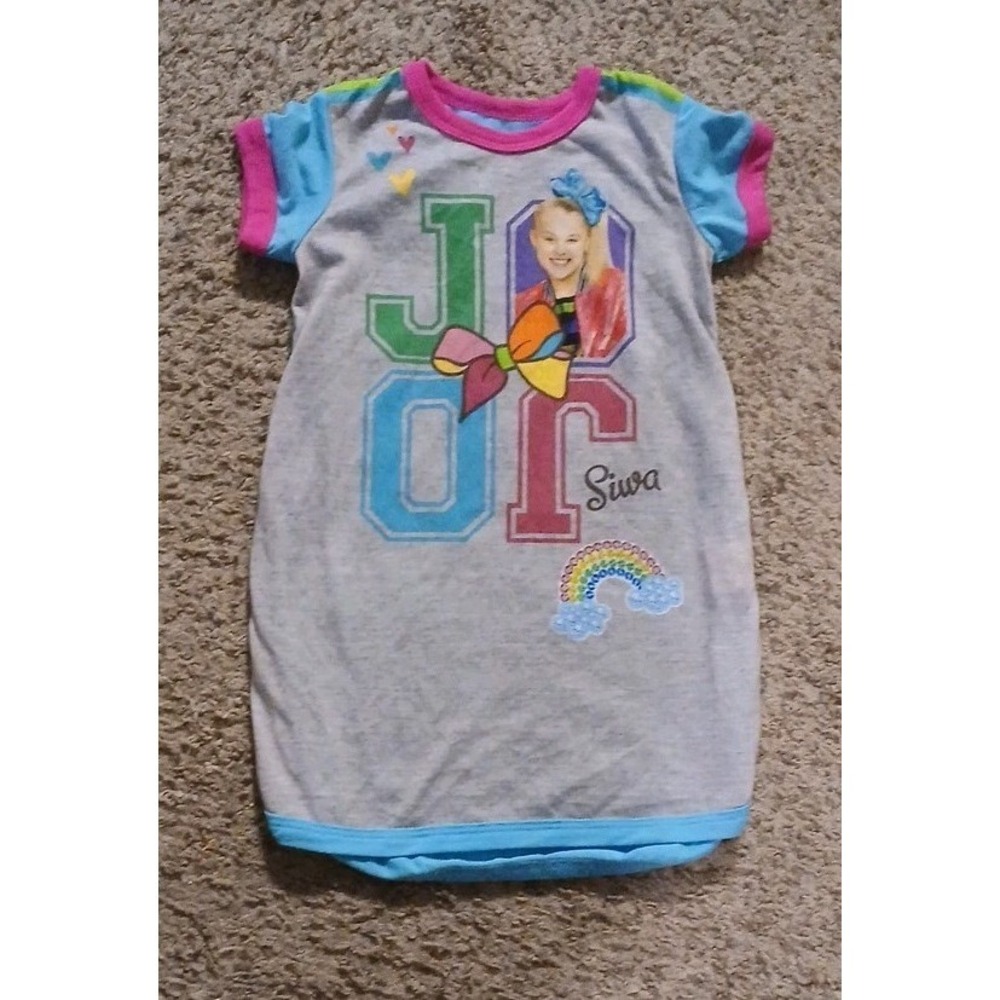 JoJo Siwa Girl's Nightgown Pajamas Size 4-5 Kids Sleepwear Nickelodeon - Picture 2 of 5